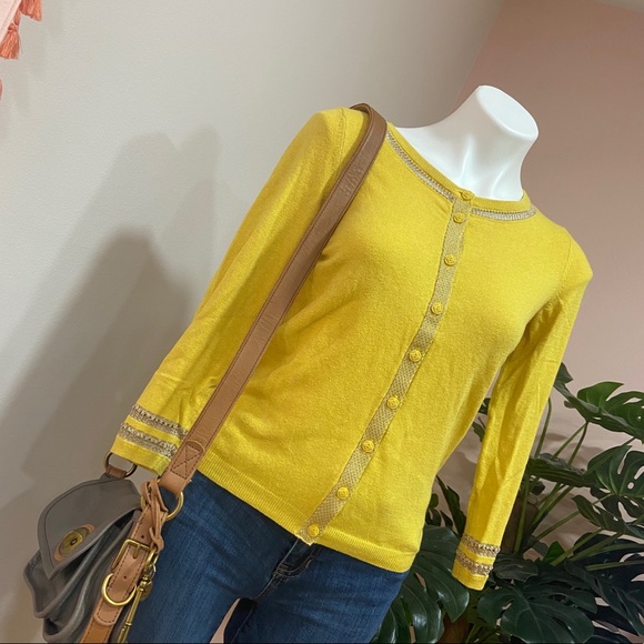 Anthropologie Sparrow Yellow cardigan Swearer S - Picture 9 of 14